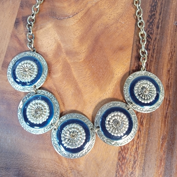 Ruby Rd. Chic Gold and Black Statement Necklace Medallions Chain - Picture 11 of 17